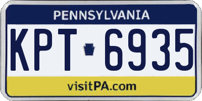 PA license plate KPT6935