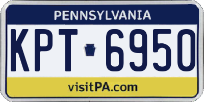 PA license plate KPT6950