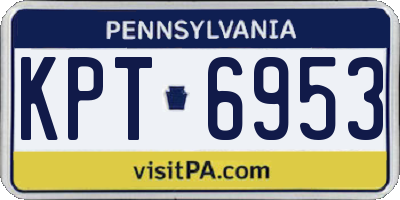 PA license plate KPT6953