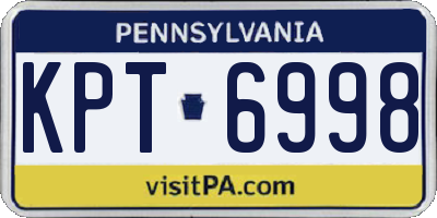 PA license plate KPT6998