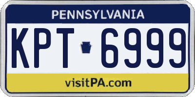PA license plate KPT6999