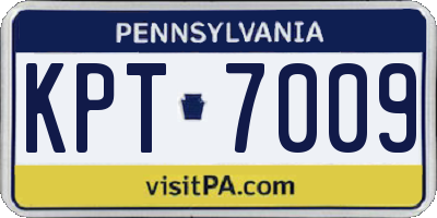 PA license plate KPT7009