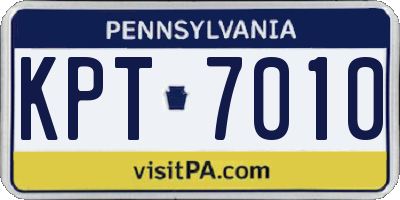 PA license plate KPT7010