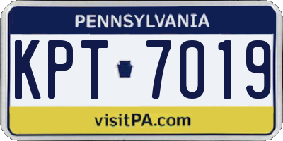 PA license plate KPT7019