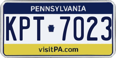 PA license plate KPT7023