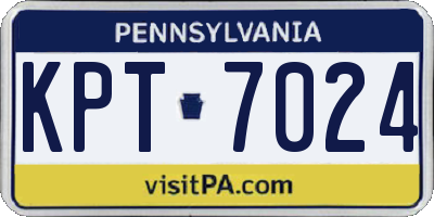 PA license plate KPT7024