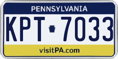 PA license plate KPT7033