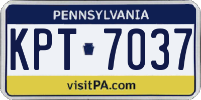 PA license plate KPT7037