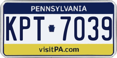 PA license plate KPT7039