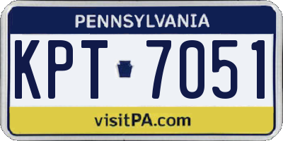 PA license plate KPT7051