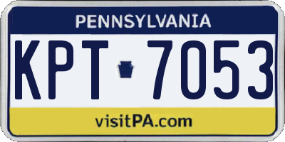 PA license plate KPT7053