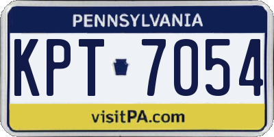 PA license plate KPT7054
