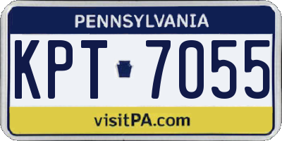 PA license plate KPT7055