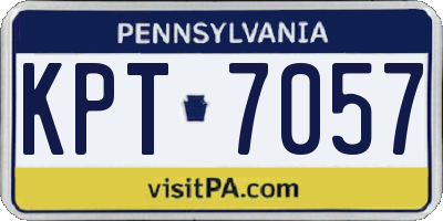 PA license plate KPT7057