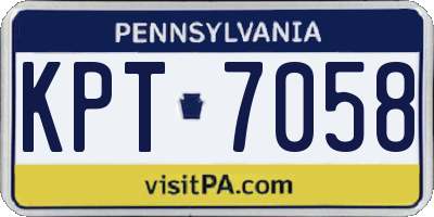 PA license plate KPT7058