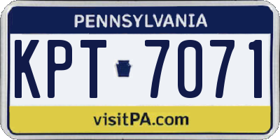 PA license plate KPT7071