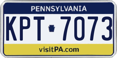 PA license plate KPT7073