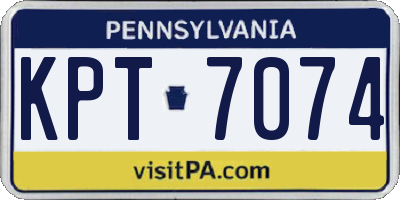 PA license plate KPT7074