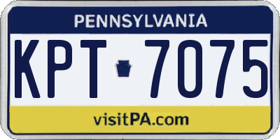 PA license plate KPT7075