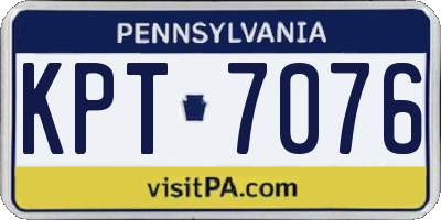 PA license plate KPT7076