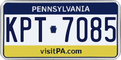 PA license plate KPT7085