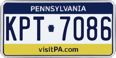 PA license plate KPT7086