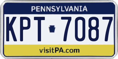 PA license plate KPT7087