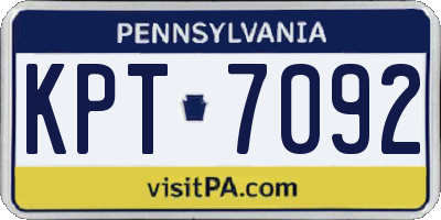 PA license plate KPT7092