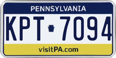 PA license plate KPT7094