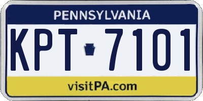PA license plate KPT7101
