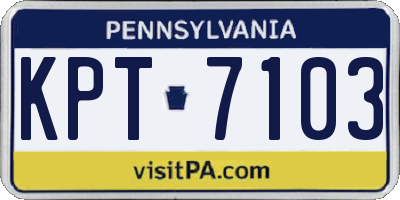 PA license plate KPT7103