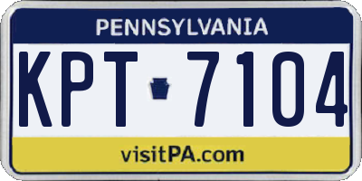 PA license plate KPT7104