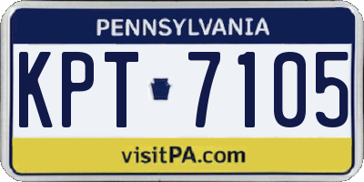 PA license plate KPT7105