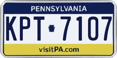 PA license plate KPT7107