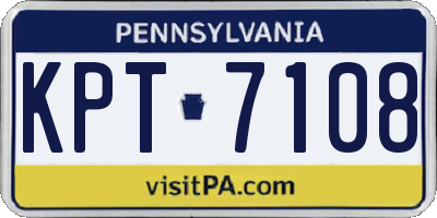 PA license plate KPT7108