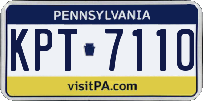 PA license plate KPT7110