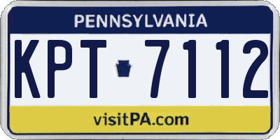 PA license plate KPT7112