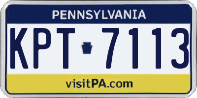 PA license plate KPT7113