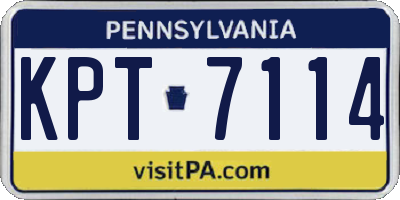 PA license plate KPT7114