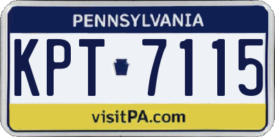 PA license plate KPT7115