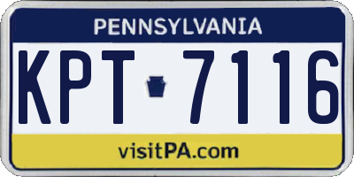 PA license plate KPT7116