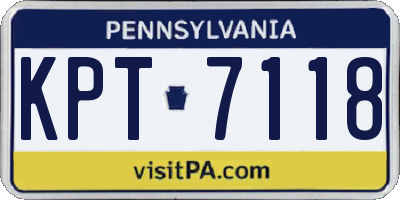 PA license plate KPT7118