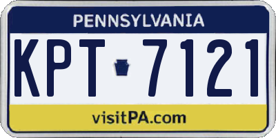 PA license plate KPT7121