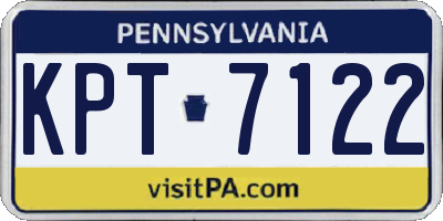 PA license plate KPT7122