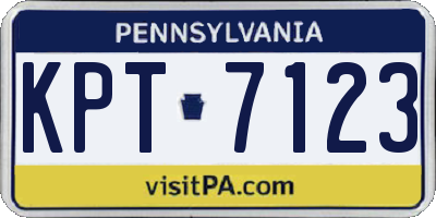 PA license plate KPT7123
