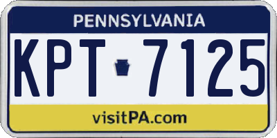 PA license plate KPT7125