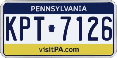 PA license plate KPT7126