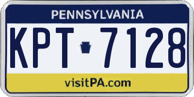 PA license plate KPT7128
