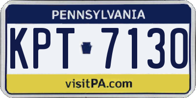 PA license plate KPT7130