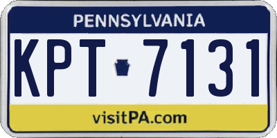 PA license plate KPT7131